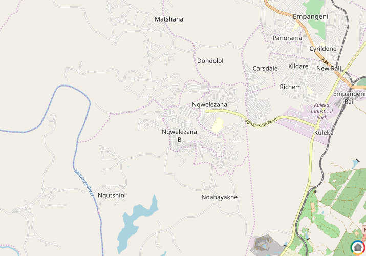 Map location of Ngwelezana B